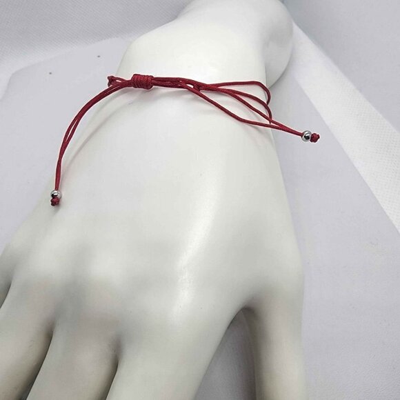 NEW Sterling Silver 925 Cross Design With Red String Bracelet - Picture 3 of 3